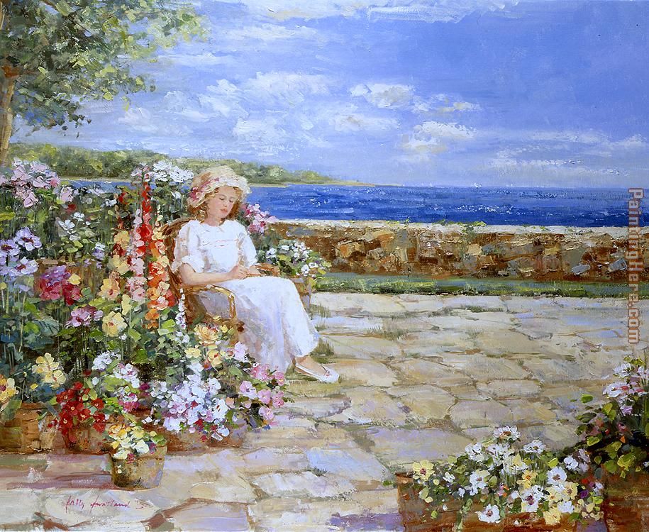 Afternoon on the Terrace painting - Sally Swatland Afternoon on the Terrace art painting